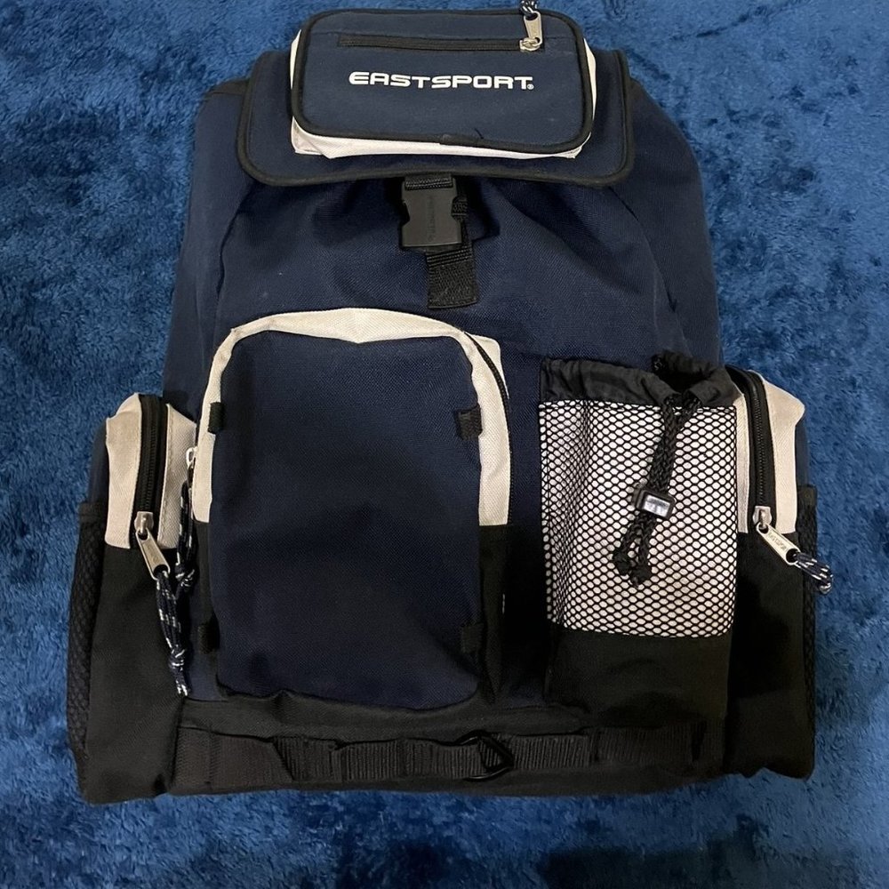EASTSPORT® XL Canvas Backpack Blue / White
